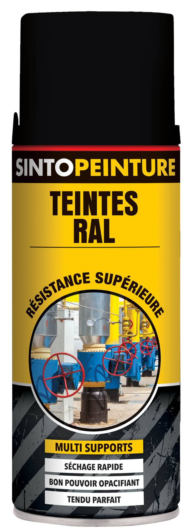Aérosol noir mat RAL9005 400ml peinture de maintenance - SINTO - 920365