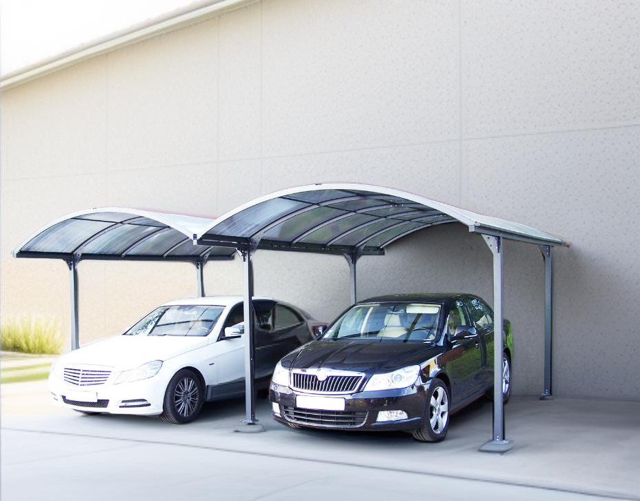 Habrita - Carport en aluminium 
Dim HT l 590 x L 485 cm
structure alu 1,4 mm
6 poteaux  7 x 7 cm
Livré avec toit ARRONDI en POLYCARBONATE  6 mm - Image 1