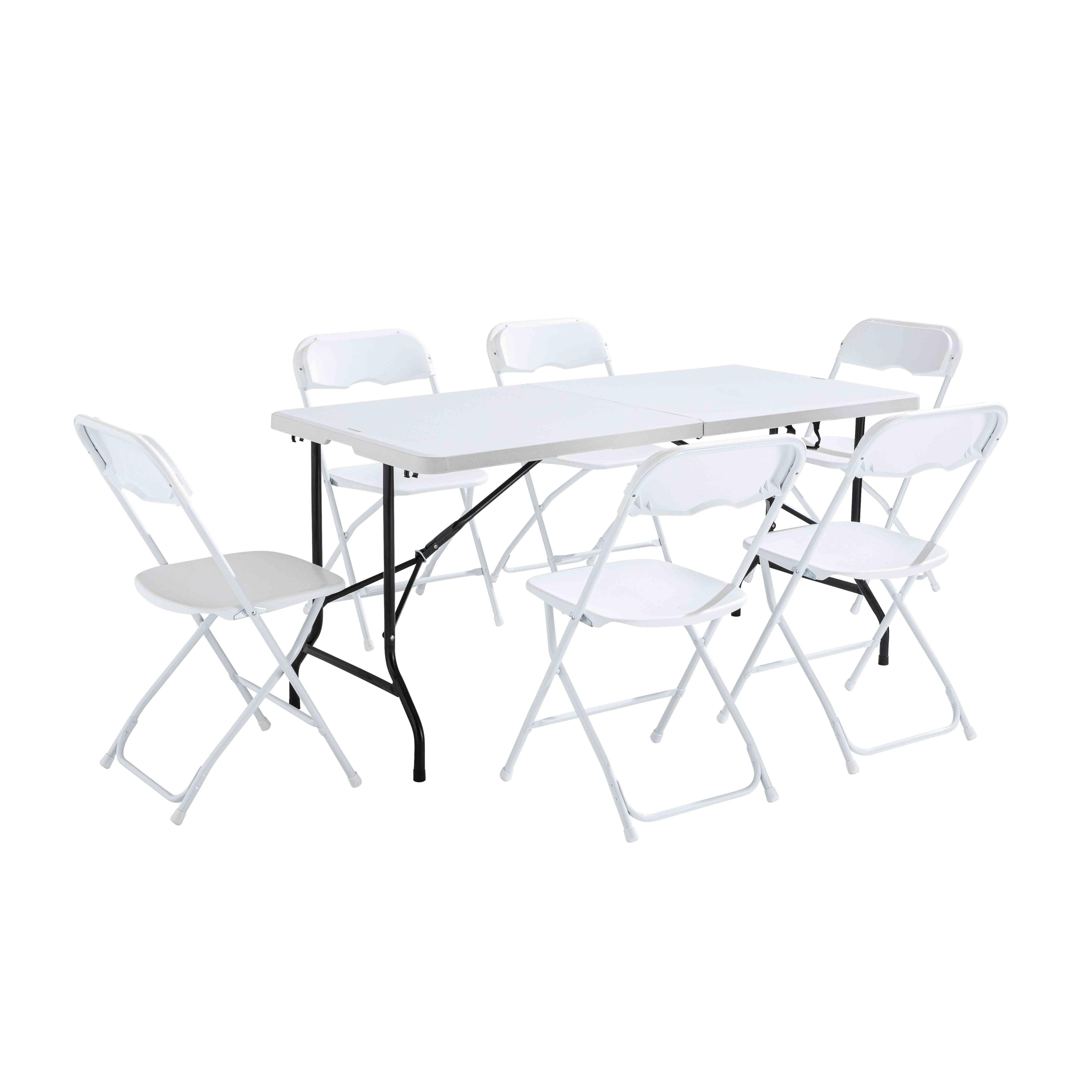 Oviala - Ensemble Table et chaises pliantes de jardin 152cm REKKEM - Oviala - Image 1
