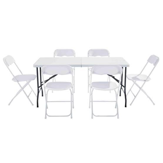 Oviala - Ensemble Table et chaises pliantes de jardin 152cm REKKEM - Oviala - Image 2