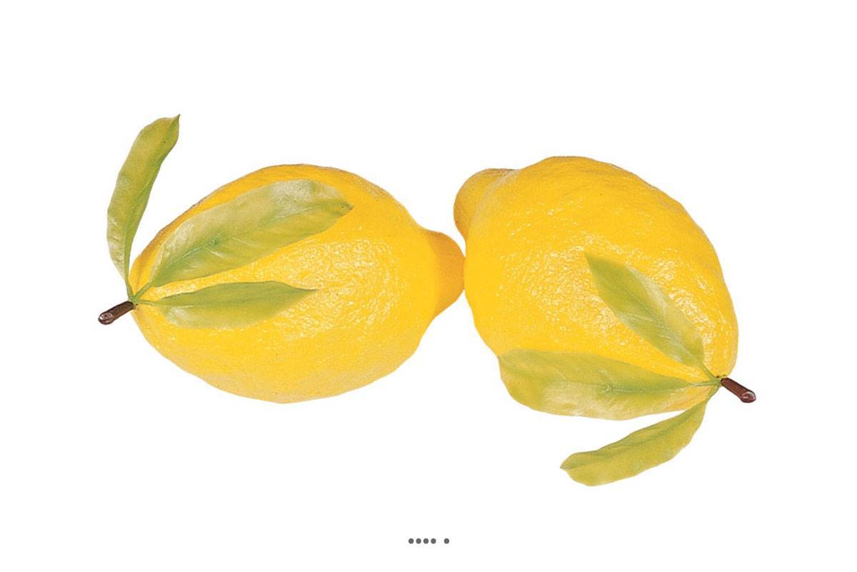 Artificielles - Citron jaune artificiel géant X 2 en Plastique soufflé H 260x150 mm - Image 2