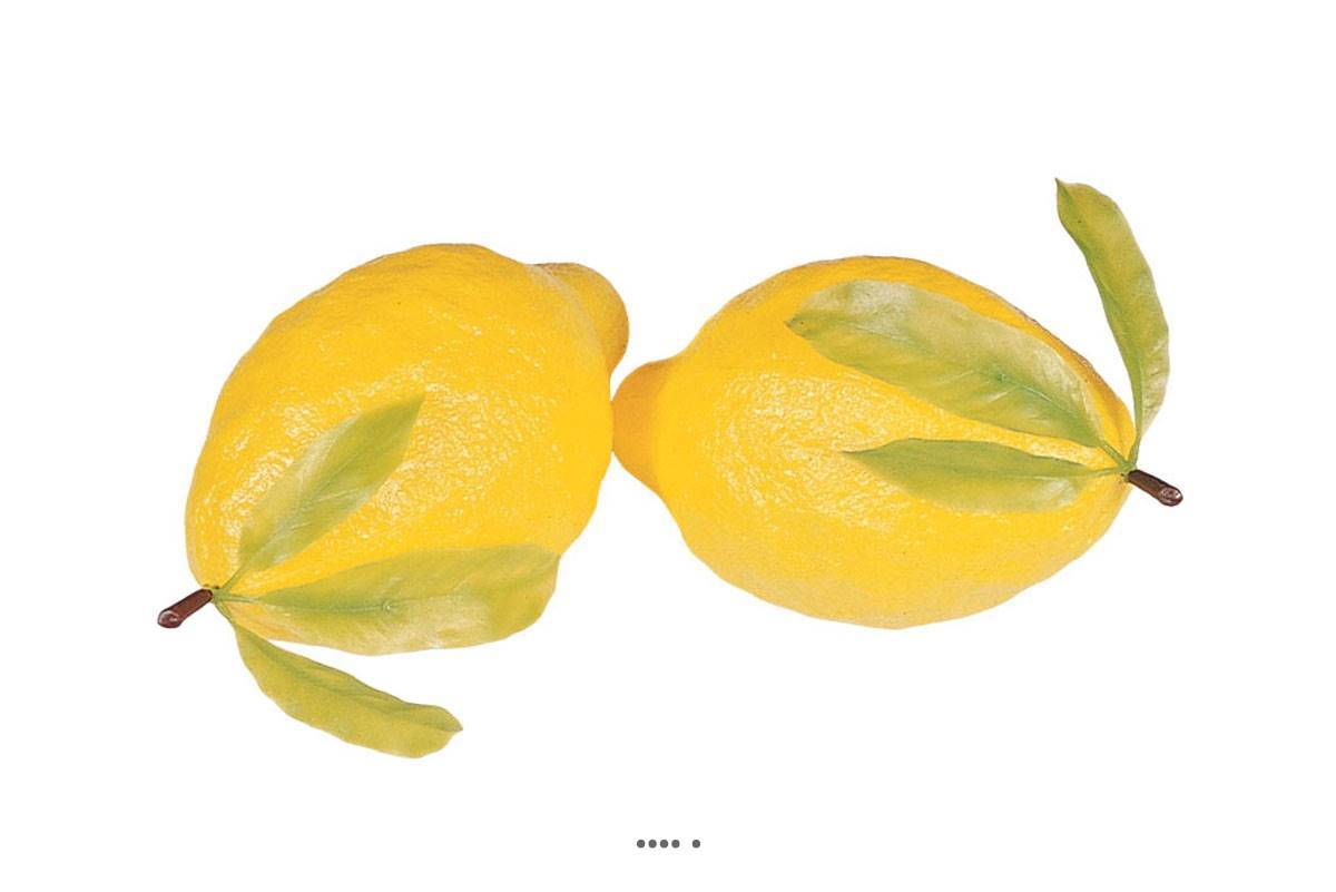 Artificielles - Citron jaune artificiel géant X 2 en Plastique soufflé H 260x150 mm - Image 1
