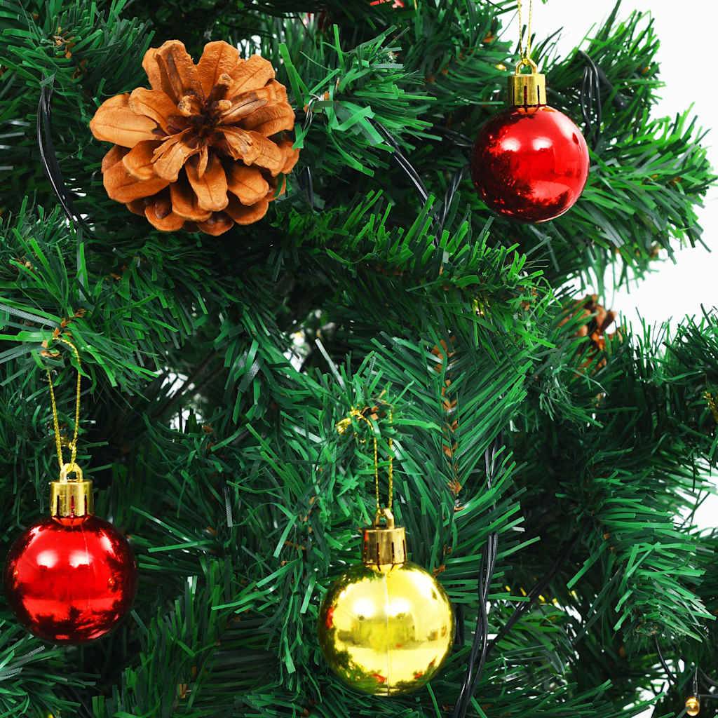Sapin de Noël | Arbre de Noël artificiel pré-éclairé avec boules vert 150 cm Maison Chic - Image 8