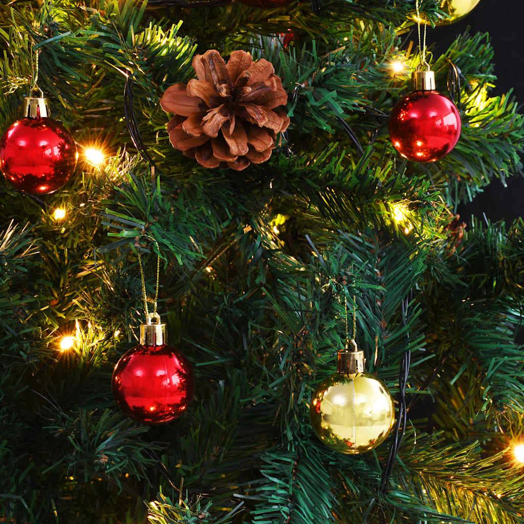 Sapin de Noël | Arbre de Noël artificiel pré-éclairé avec boules vert 150 cm Maison Chic - Image 9