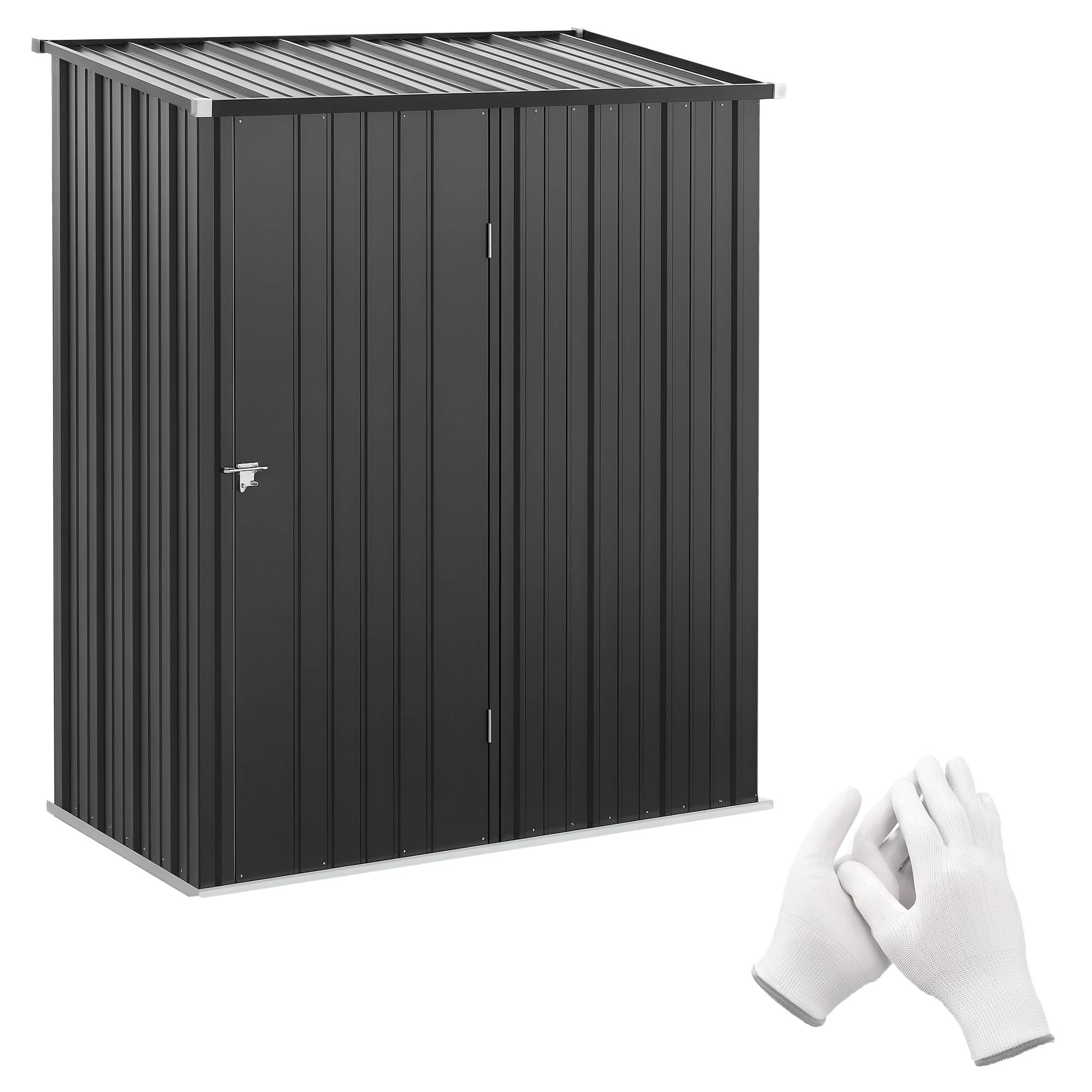 ComfortXL - Abri de jardin acier galvanisé noir 161,5 x 94,5 x 196 cm porte verrouillable - ComfortXL Outdoor Living - Image 1
