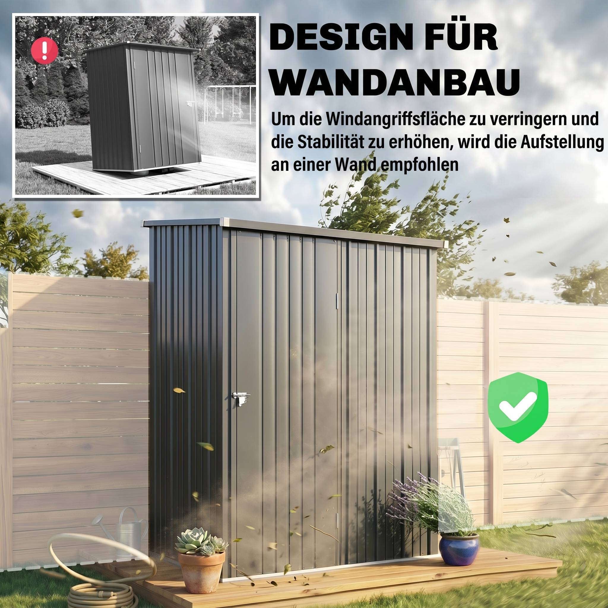 ComfortXL - Abri de jardin acier galvanisé noir 161,5 x 94,5 x 196 cm porte verrouillable - ComfortXL Outdoor Living - Image 7