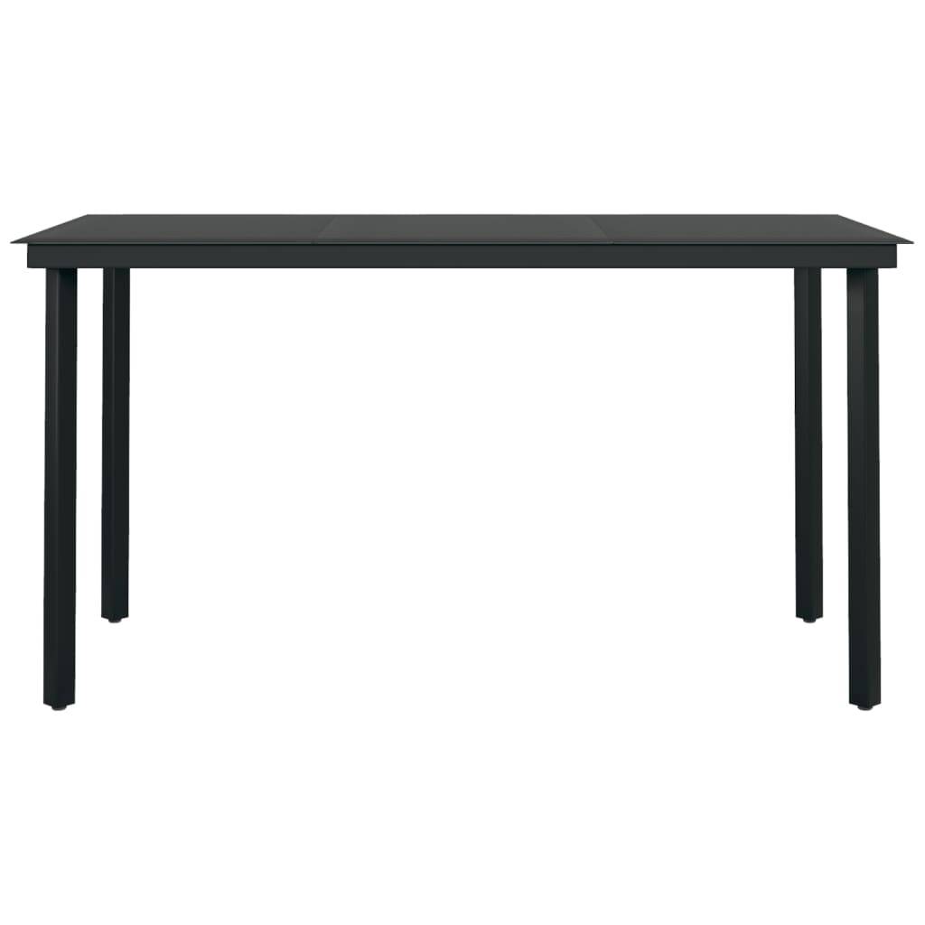Salon de Jardin 4P 140cm Rotin PVC et Acier pour Terrasse Noir – ComfortXL Outdoor Living - Image 6