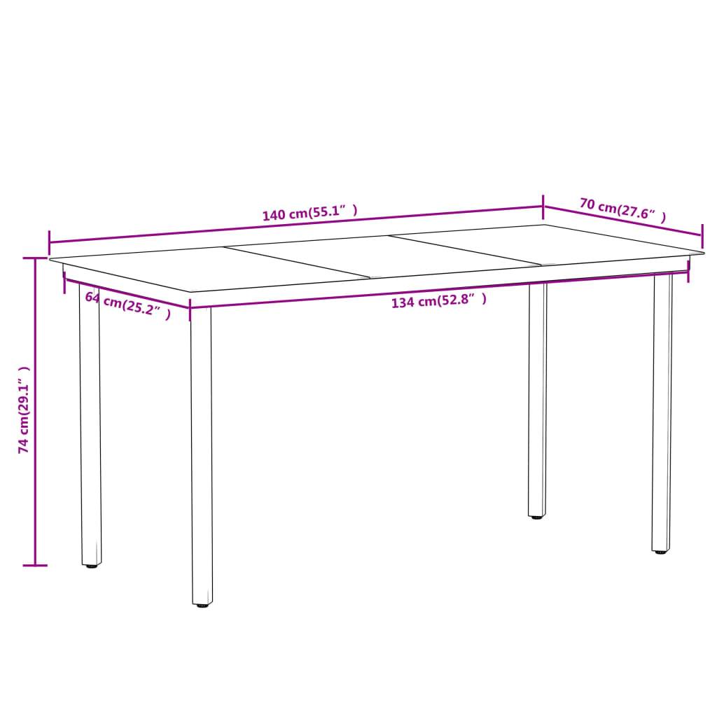 Salon de Jardin 4P 140cm Rotin PVC et Acier pour Terrasse Noir – ComfortXL Outdoor Living - Image 8