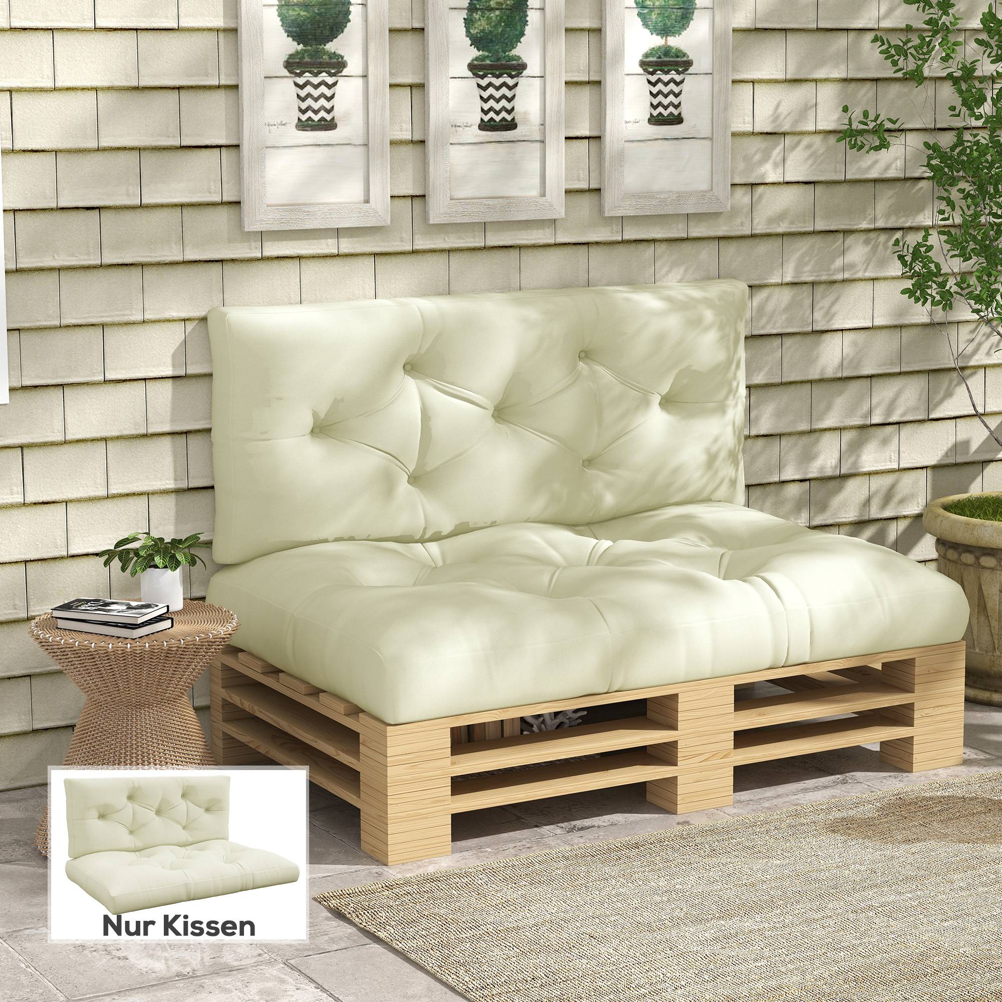 Coussin d'assise capitonné, 120 x 80 x 12 cm, blanc crème - Image 4