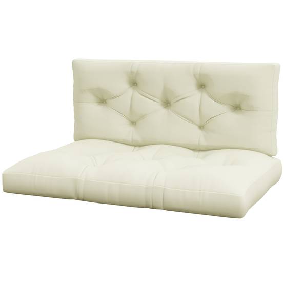 Coussin d'assise capitonné, 120 x 80 x 12 cm, blanc crème - Image 2