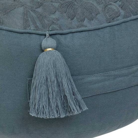 Coussin de Sol Pompons "Little Cottage" 43cm Bleu - Image 2