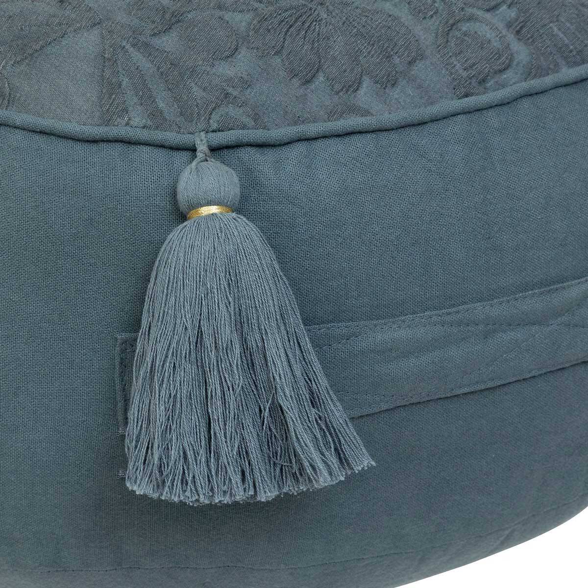 Coussin de Sol Pompons "Little Cottage" 43cm Bleu - Image 2