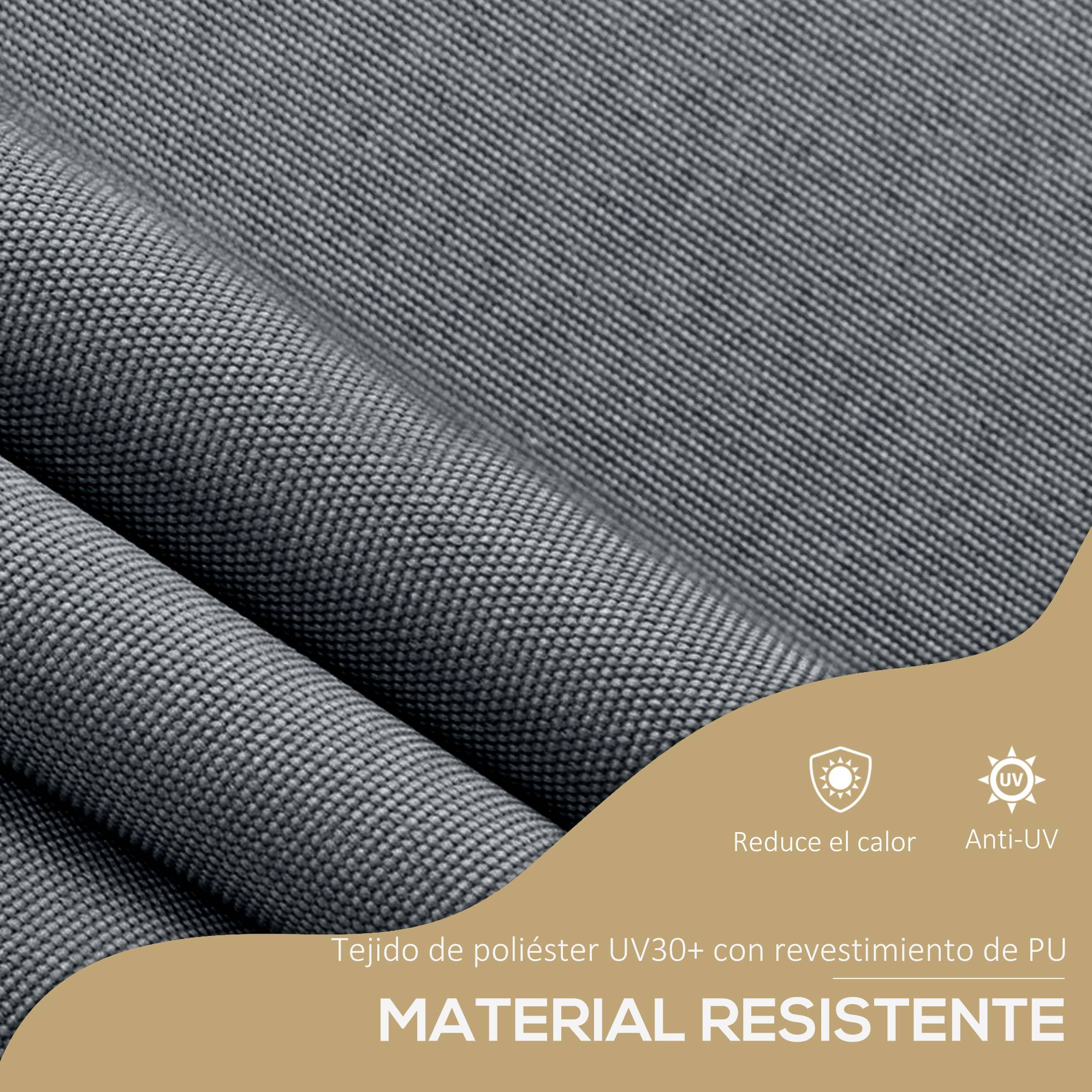 Store banne rétractable manuel à manivelle 350 x 120 x 210-300 cm, hauteur réglable, imperméable et anti-UV, gris foncé - Image 8