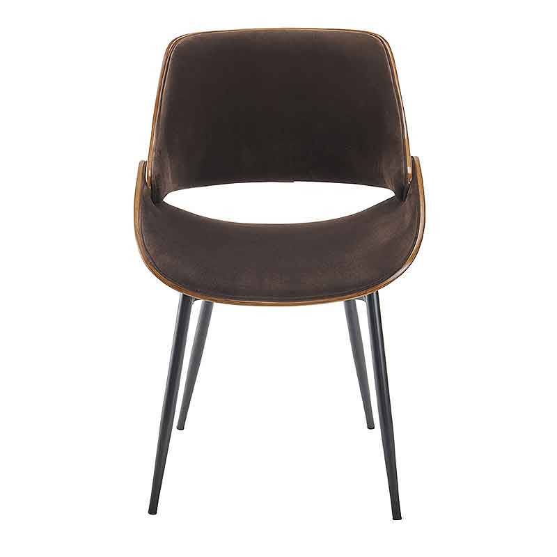 Chaise en velours côtelé berit 78cm marron