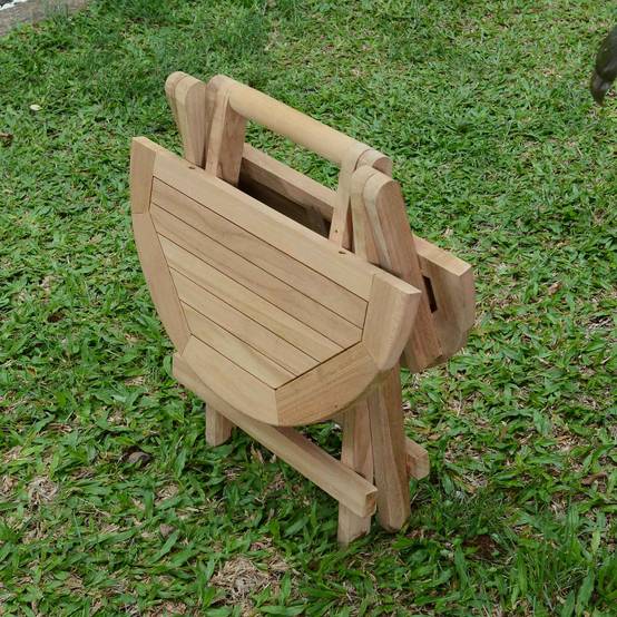 Teck'Attitude - Table basse pliante ronde en teck massif Kuta ø 50 cm - TECK'Attitude - Image 4