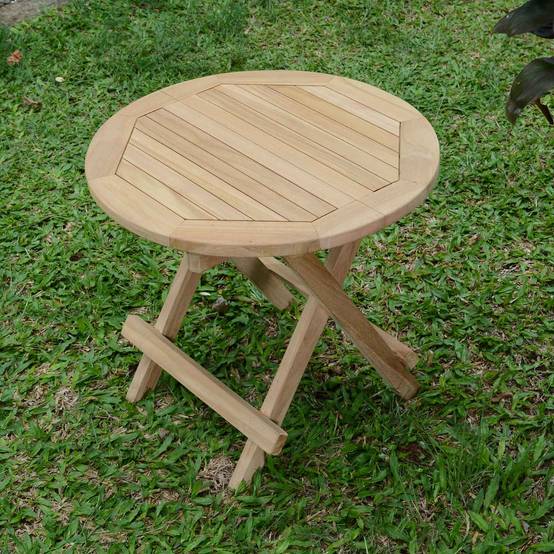 Teck'Attitude - Table basse pliante ronde en teck massif Kuta ø 50 cm - TECK'Attitude - Image 5