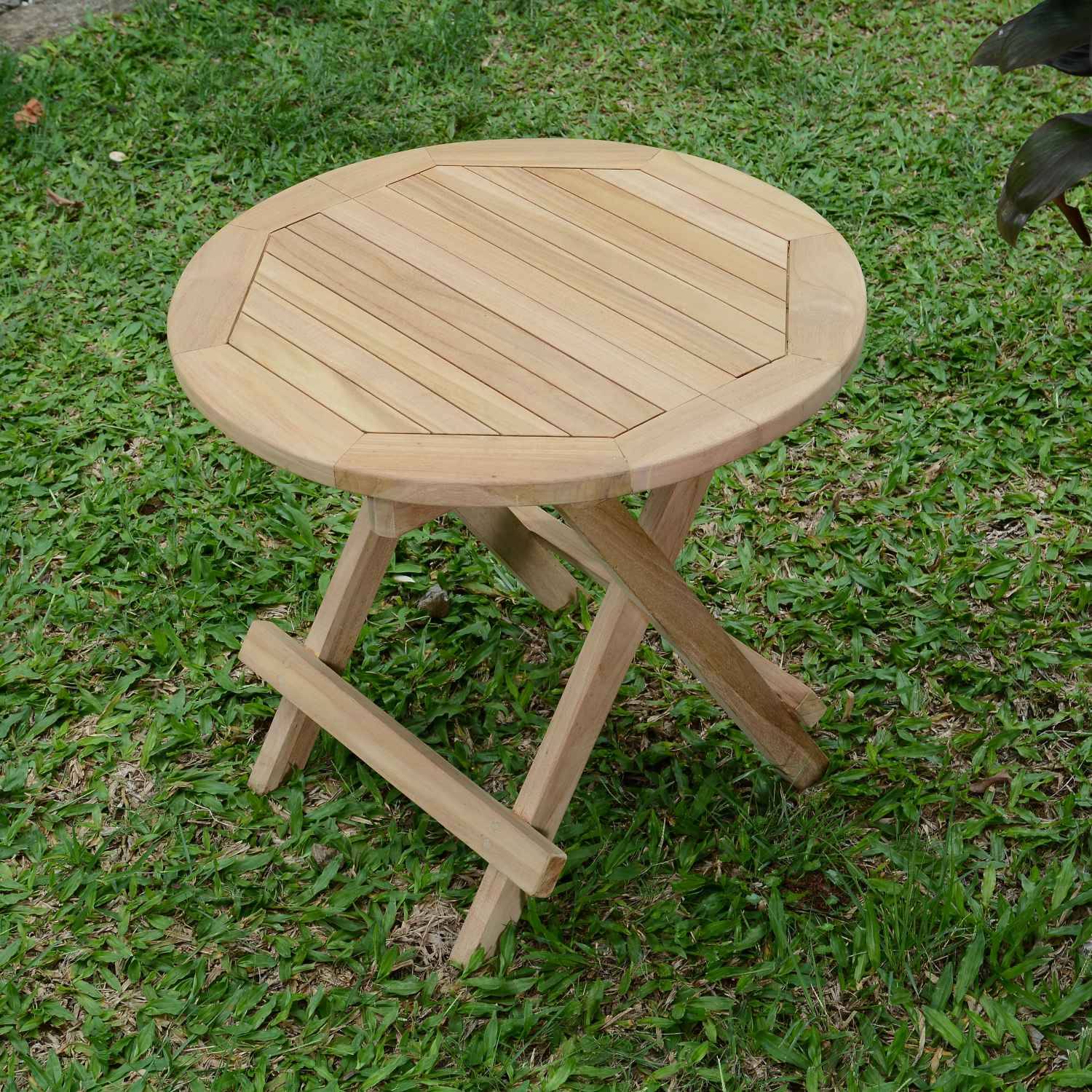 Teck'Attitude - Table basse pliante ronde en teck massif Kuta ø 50 cm - TECK'Attitude - Image 5