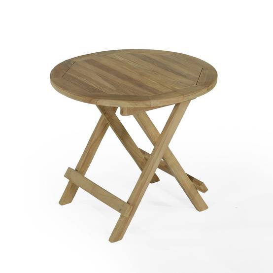 Teck'Attitude - Table basse pliante ronde en teck massif Kuta ø 50 cm - TECK'Attitude - Image 1