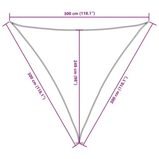 Voile de parasol tissu oxford beige 300 x 300 x 300 cm - PANGIVO - Image 9