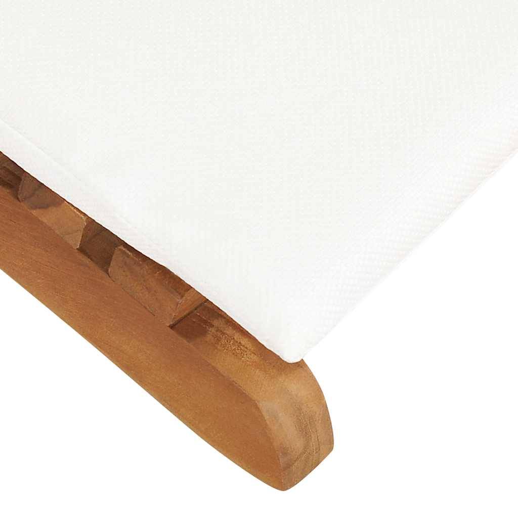 PANGIVO - Chaise longue pliable bois de teck avec coussin blanc crème 175 x 50 x 55 cm - PANGIVO - Image 6