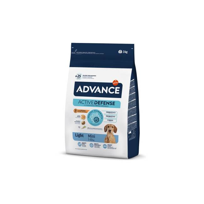 Croquettes Advance Mini Light pour chiens Sac 3 kg - Image 1
