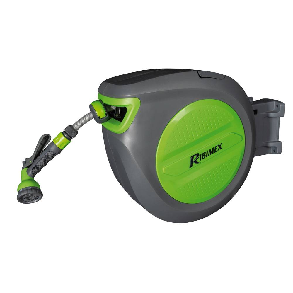 Ribimex - Dévidoir 'Acquaroll30+' automatique, 30 mètres de tuyau diamètre 12,5mm