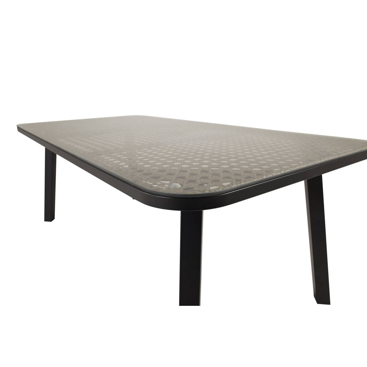 Paris Prix - Table de Jardin en Verre "Paola" 200cm Noir & Marron - Image 5