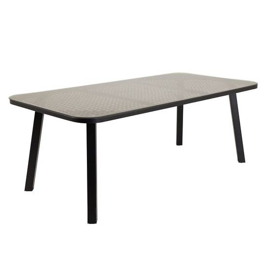 Paris Prix - Table de Jardin en Verre "Paola" 200cm Noir & Marron - Image 1