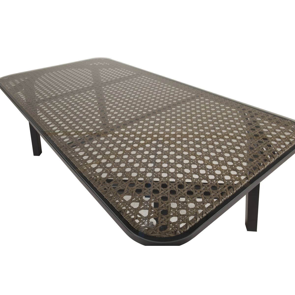 Paris Prix - Table de Jardin en Verre "Paola" 200cm Noir & Marron - Image 6