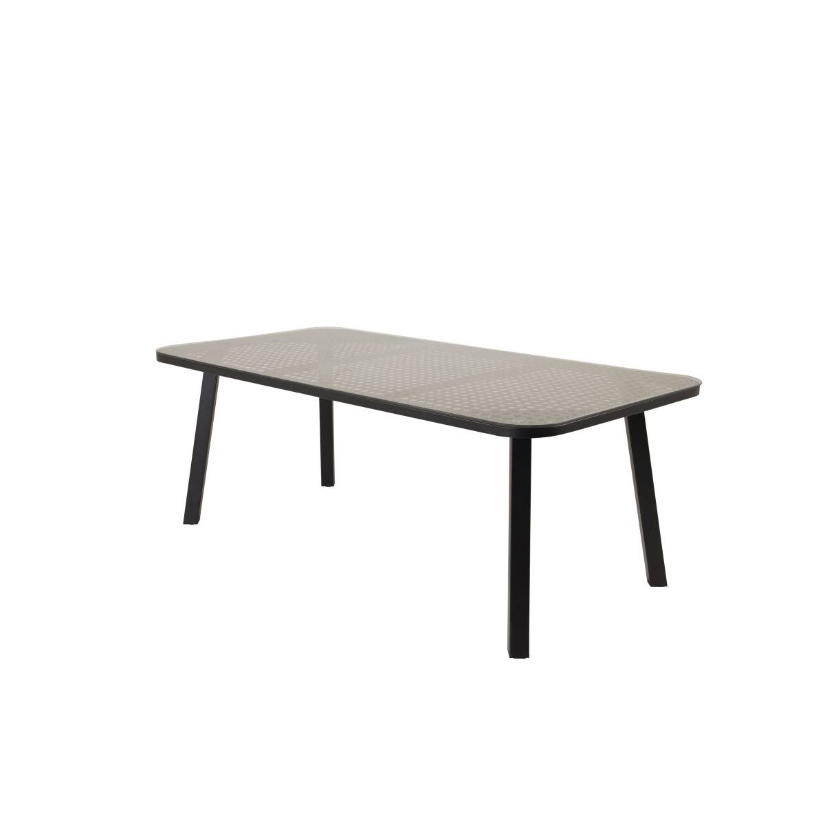 Paris Prix - Table de Jardin en Verre "Paola" 200cm Noir & Marron - Image 3