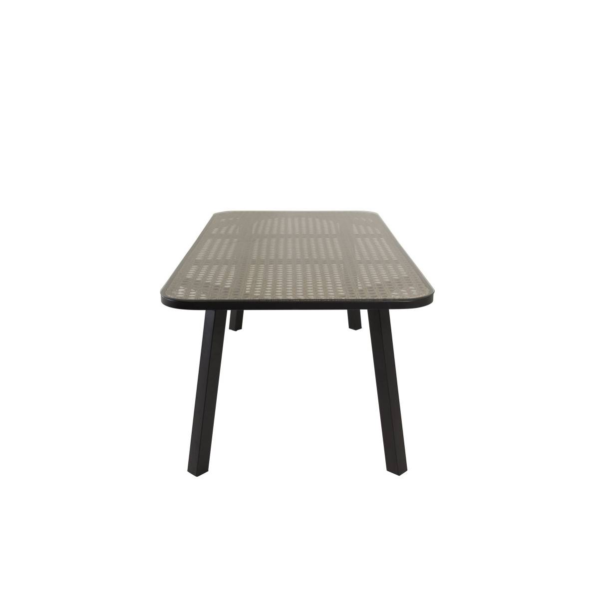 Paris Prix - Table de Jardin en Verre "Paola" 200cm Noir & Marron - Image 4