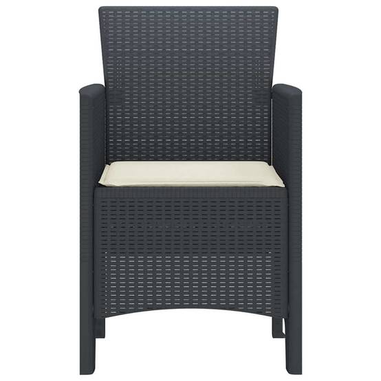 Lot De 4 Chaises De Jardin - Fauteuils De Jardin Anthracite 53 x 49 x 85 cm PP - Image 6