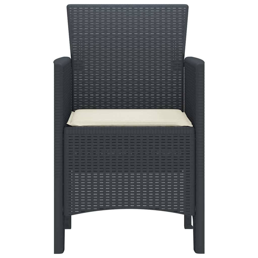 Lot De 4 Chaises De Jardin - Fauteuils De Jardin Anthracite 53 x 49 x 85 cm PP - Image 6