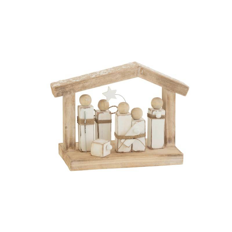 Crèche minimaliste en bois beige 30x16x23 cm - J-Line