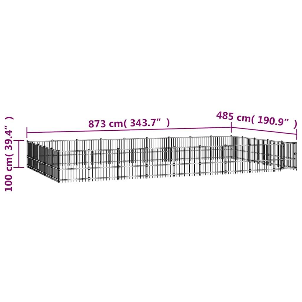 Vidaxl - Chenil d'extérieur pour chiens Acier 42,34 m² vidaXL 3124639 - Image 7
