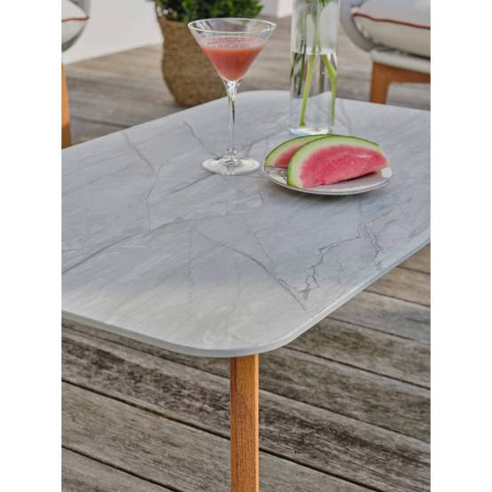 Dcb Garden - Salon de Jardin 5 Places "Cuzco" 166cm Naturel & Blanc - Image 8
