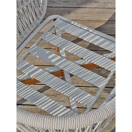 Dcb Garden - Salon de Jardin 5 Places "Cuzco" 166cm Naturel & Blanc - Image 9