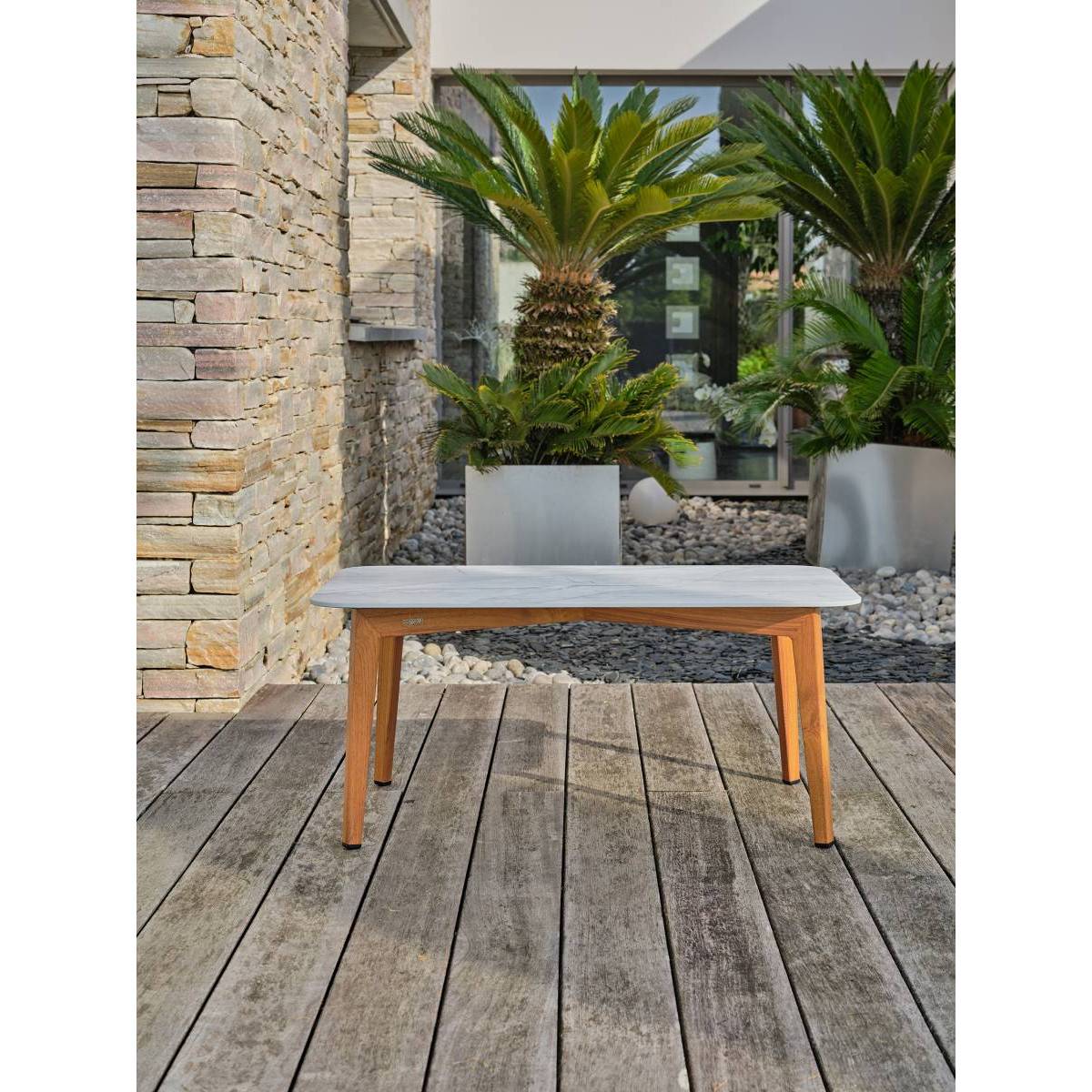 Dcb Garden - Salon de Jardin 5 Places "Cuzco" 166cm Naturel & Blanc - Image 6