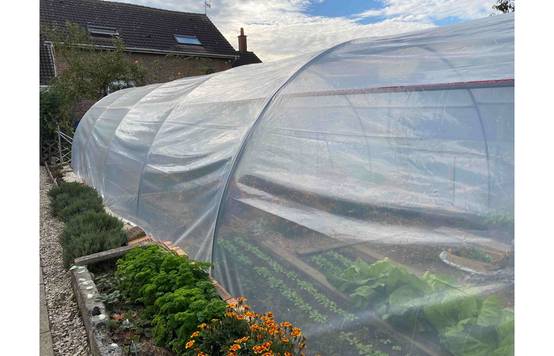 Serre tunnel de jardin - 40m² - 4 x 10 m - Abri Légumes - pieds arrondis - polyéthylène haute densité - 2 portes pivotantes - LES SERRES TONNEAU - Image 4