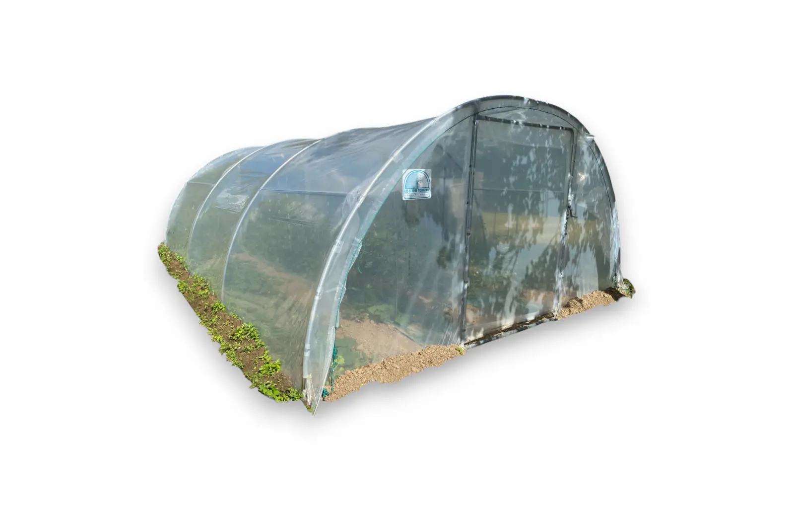 Serre tunnel de jardin - 40m² - 4 x 10 m - Abri Légumes - pieds arrondis - polyéthylène haute densité - 2 portes pivotantes - LES SERRES TONNEAU - Image 2