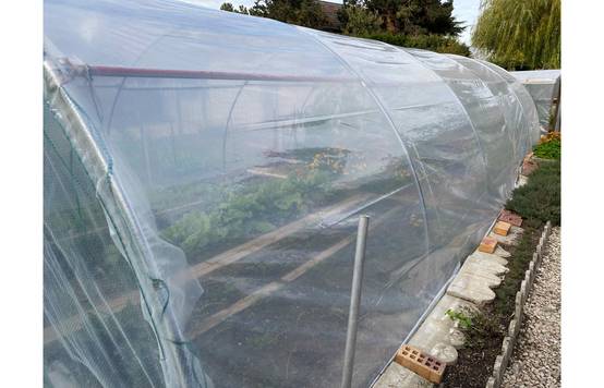 Serre tunnel de jardin - 40m² - 4 x 10 m - Abri Légumes - pieds arrondis - polyéthylène haute densité - 2 portes pivotantes - LES SERRES TONNEAU - Image 3