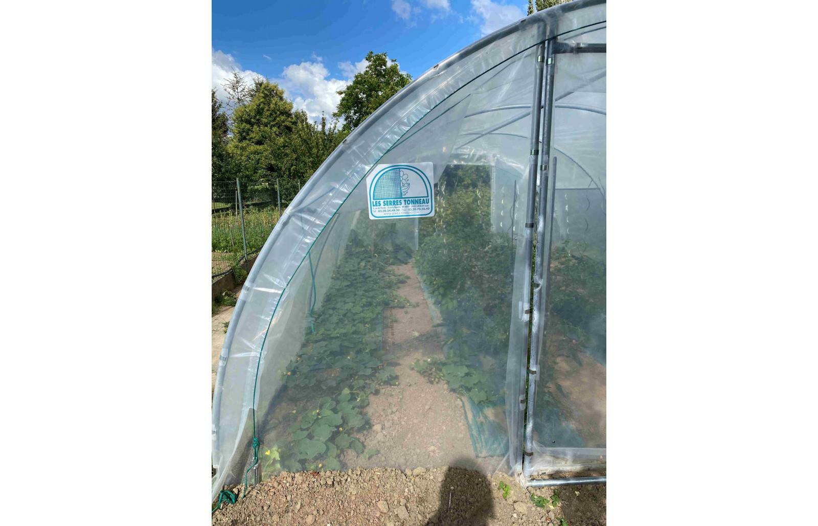 Serre tunnel de jardin - 40m² - 4 x 10 m - Abri Légumes - pieds arrondis - polyéthylène haute densité - 2 portes pivotantes - LES SERRES TONNEAU - Image 7
