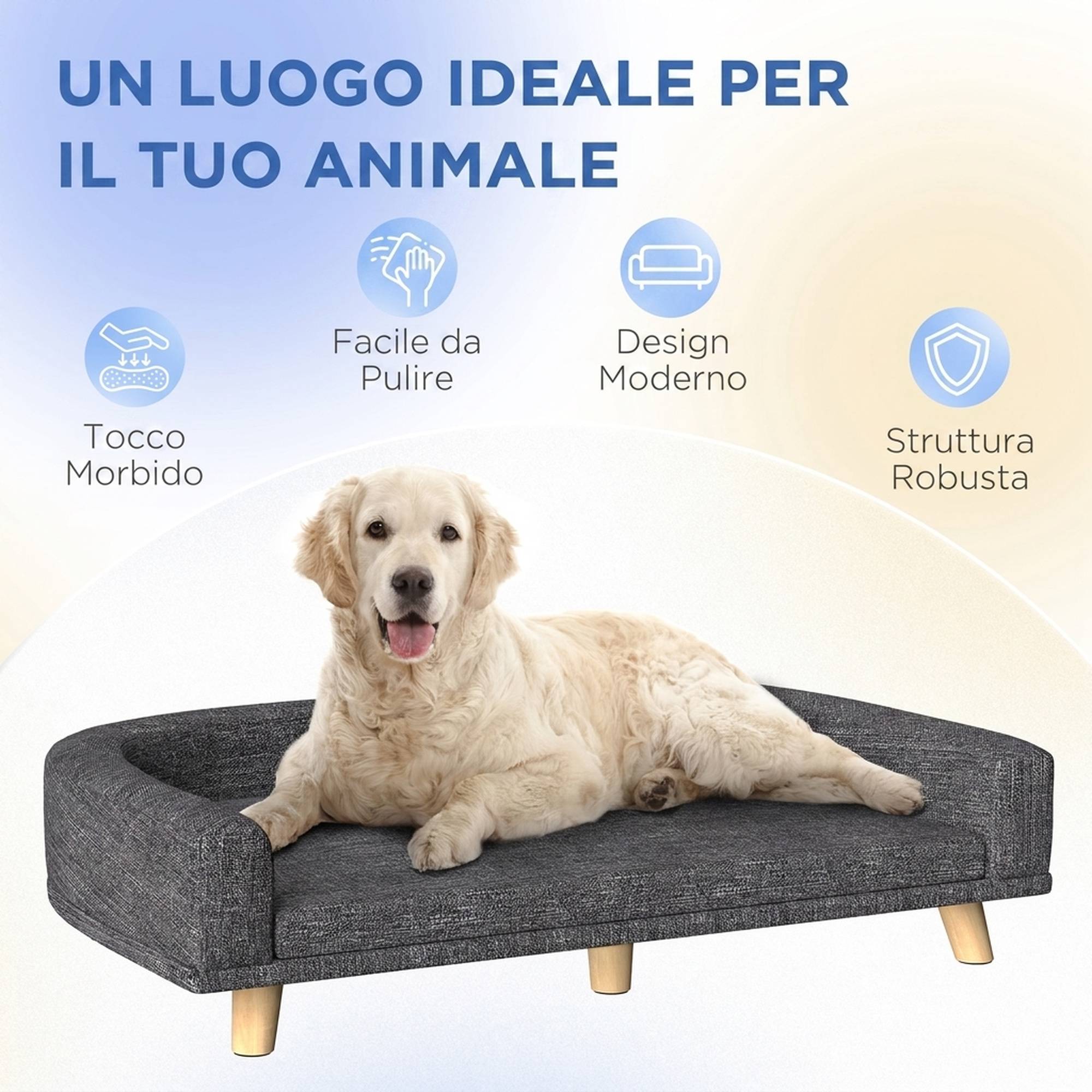 Lit pour animaux pour chiens et chats, coussin doux lavable, bord protecteur,40,5x40,5x33cm - Image 9