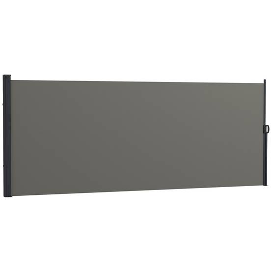 Store latéral Brise-Vue paravent rétractable dim. 4L x 1,60H m alu. Polyester Anti-UV Haute densité 180 g/m² Gris foncé - Image 2