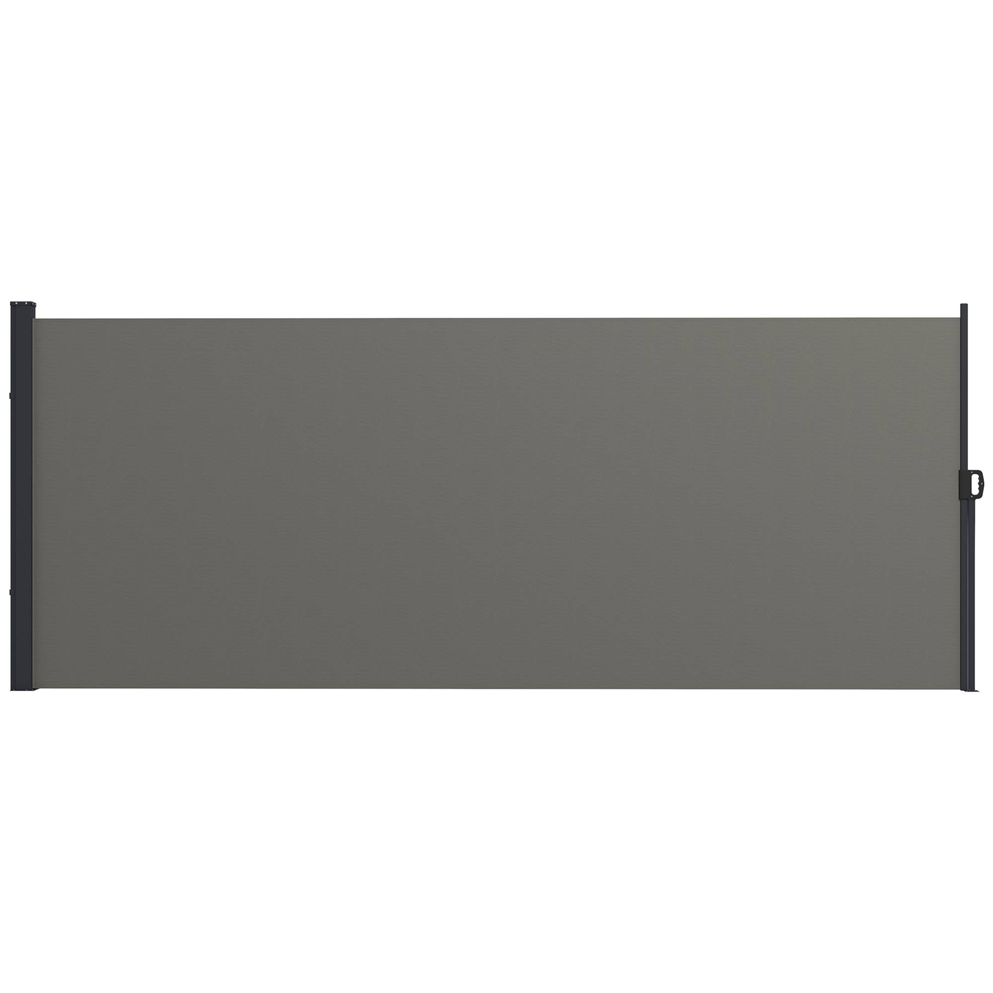 Store latéral Brise-Vue paravent rétractable dim. 4L x 1,60H m alu. Polyester Anti-UV Haute densité 180 g/m² Gris foncé - Image 1