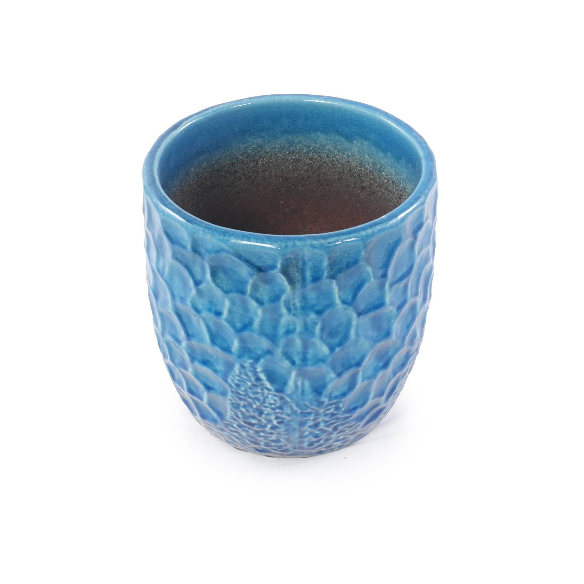 ComfortXL - Pot de fleurs céramique Ø18 cm bleu brillant succulentes intérieur drainant - ComfortXL Outdoor Living - Image 5