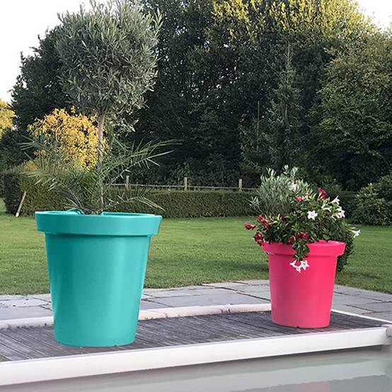 Pot de fleurs rond xxl delight 200l - lot de 2 - plast'up rotomoulage - Image 4