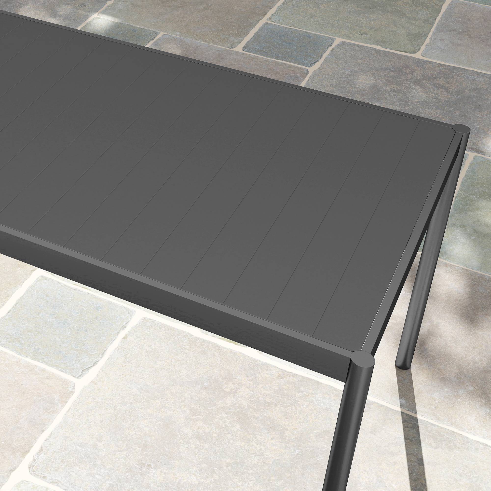Outsunny - Table de jardin 8 personnes rectangulaire plateau effet lattes acier époxy anthracite - Image 6