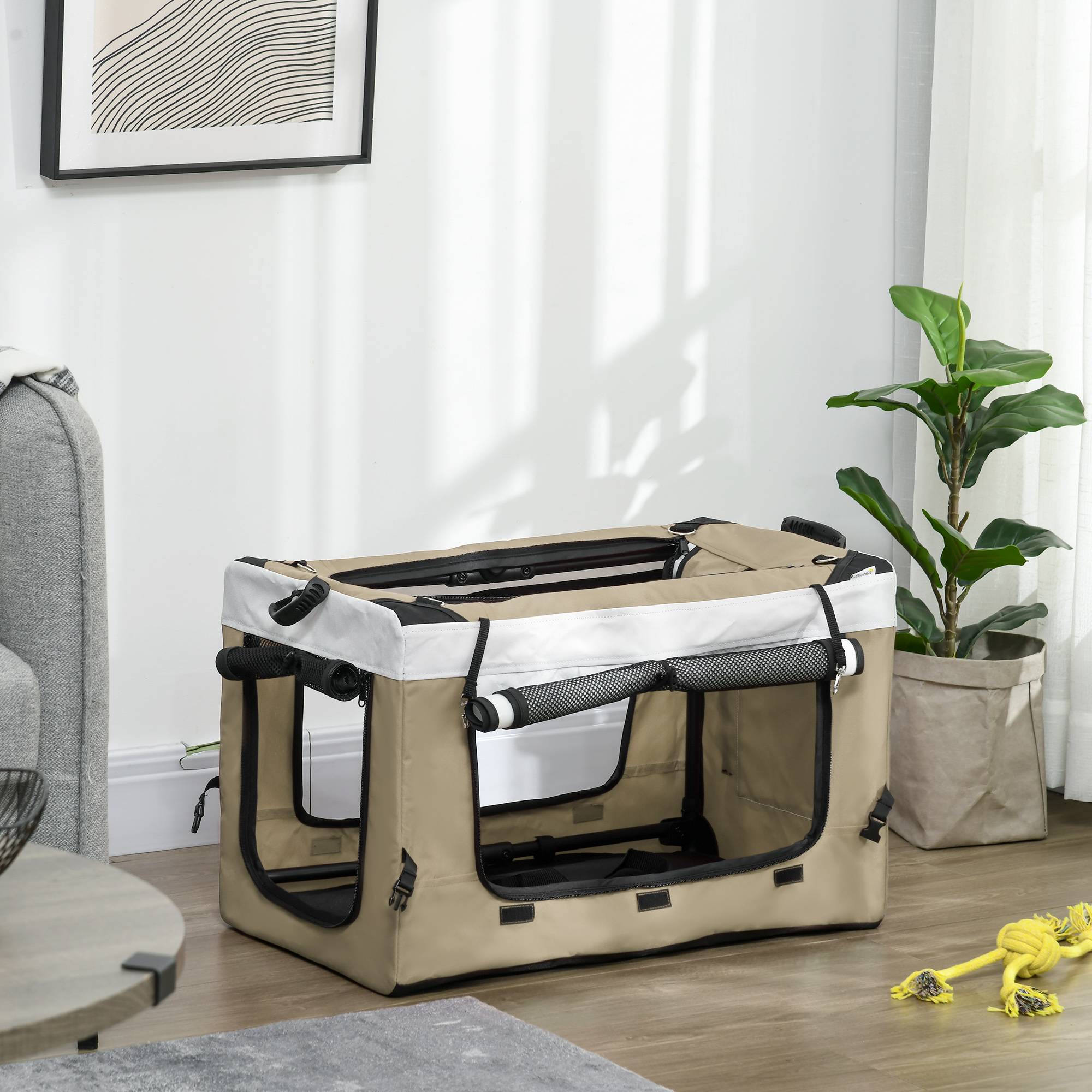 PANGIVO - Poussette pour animaux pliable, tissu Oxford, kaki, 81 x 58 x 97.5 cm - PANGIVO - Image 7