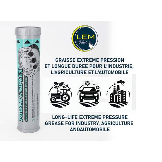 Cartouche bleu de Graisse Lithium Minerva POWER UNIPLEX 400gr - Image 2